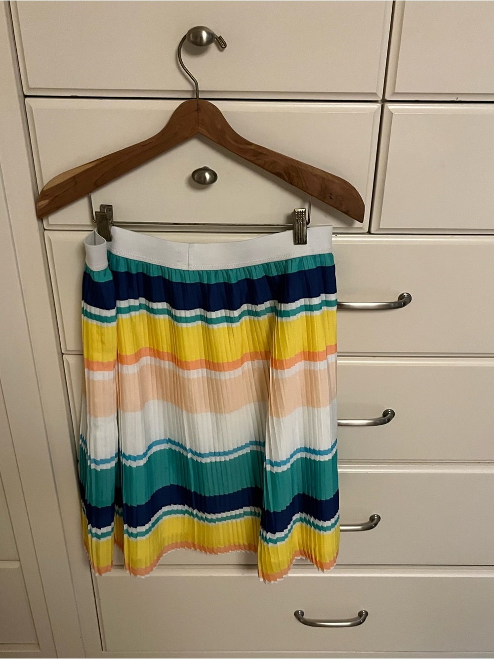 Merona Multicolor Pleated Circle Skirt - Navy, Teal, Yellow, Pink, White